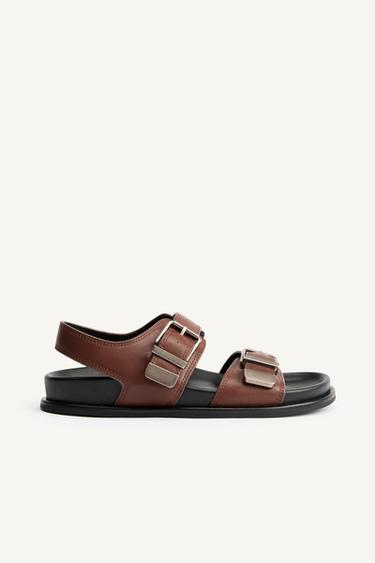 LTHR BCKLD SNDLS - Marrón de Zara