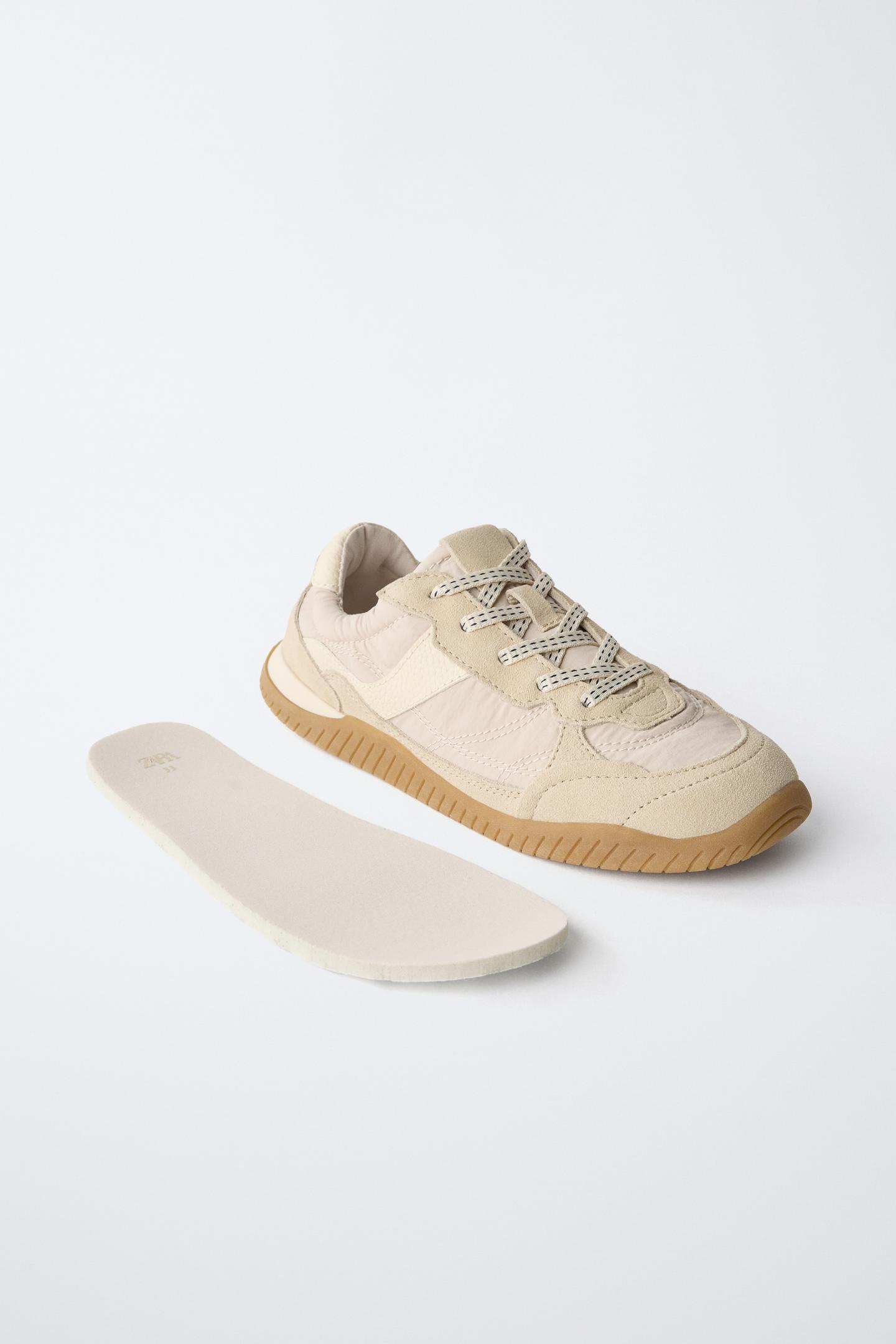 Детские кроссовки Zara Contrast Barefoot, цвет: Молочный белый — фото 4