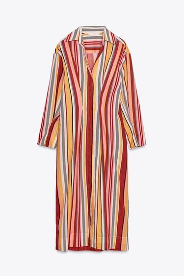 ROBE CHEMISE RAYURES ZW COLLECTION - Multicolore de Zara - Image 4