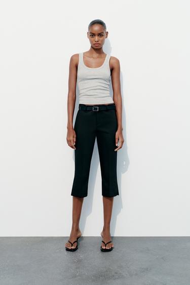 PANTALON CAPRI À FENTES - Noir de Zara - Image 0