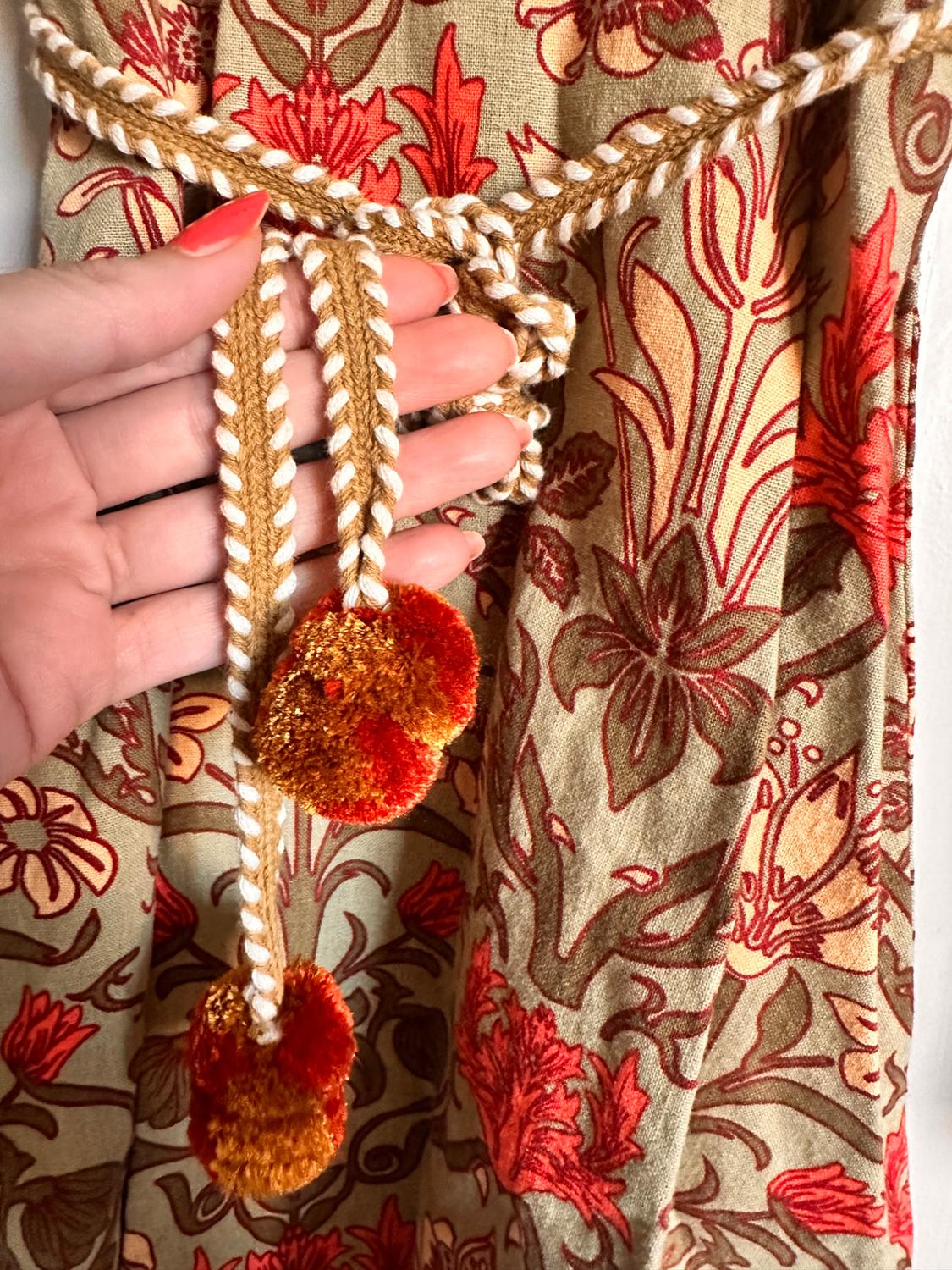 PRINTED DRESS WITH BELT - Image 9