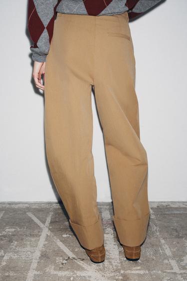 ZW COLLECTION DARTED CHINO TROUSERS - camel by Zara - Image 2