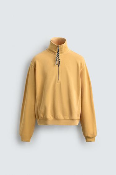 AARON LEVINE X ZARA QUARTER-ZIP SWEATSHIRT - Peach by Zara