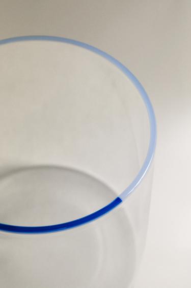 BOROSILICATE GLASS MUG WITH COLOURED HANDLE - Blue by Zara - Image 3