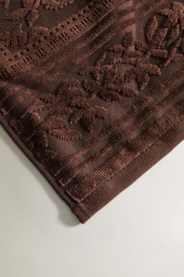 VELOUR JACQUARD BATH TOWEL - Terracotta by Zara - Image 2