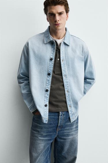 WASHED DENIM OVERSHIRT - Light blue by Zara - Image 5