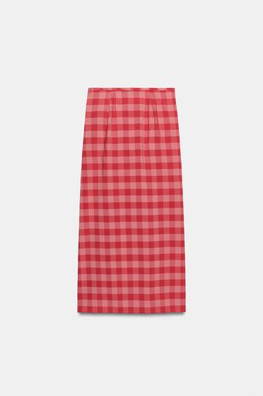 JUPE MIDI VOLANTS ZW COLLECTION - Rouge de Zara - Image 6