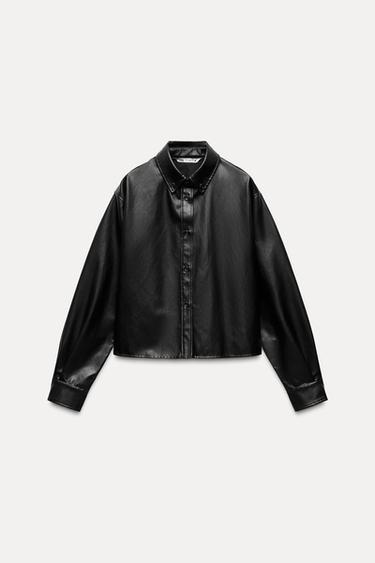 SOBRECAMISA EFECTO PIEL ZW COLLECTION - Negro de Zara