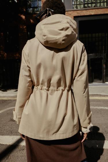 HOODED MULTI-POCKET JACKET - camel by Zara - Image 8