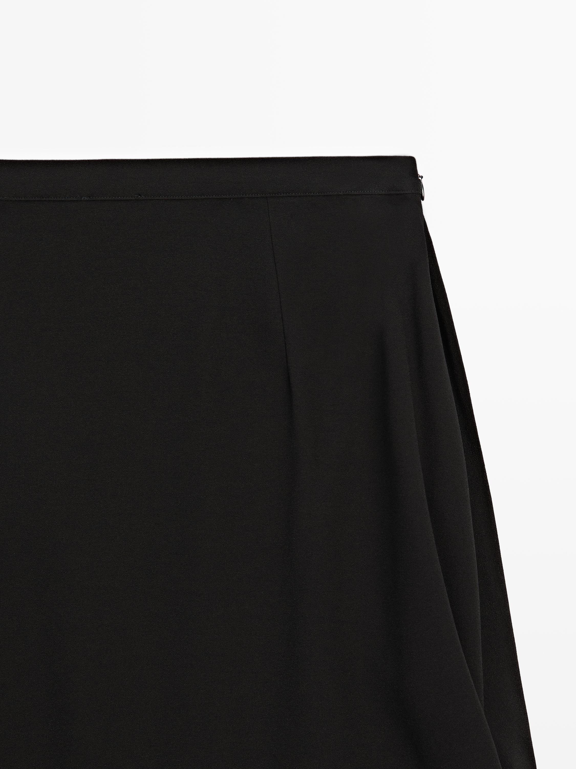 Draped crepe midi skirt - LIMITED