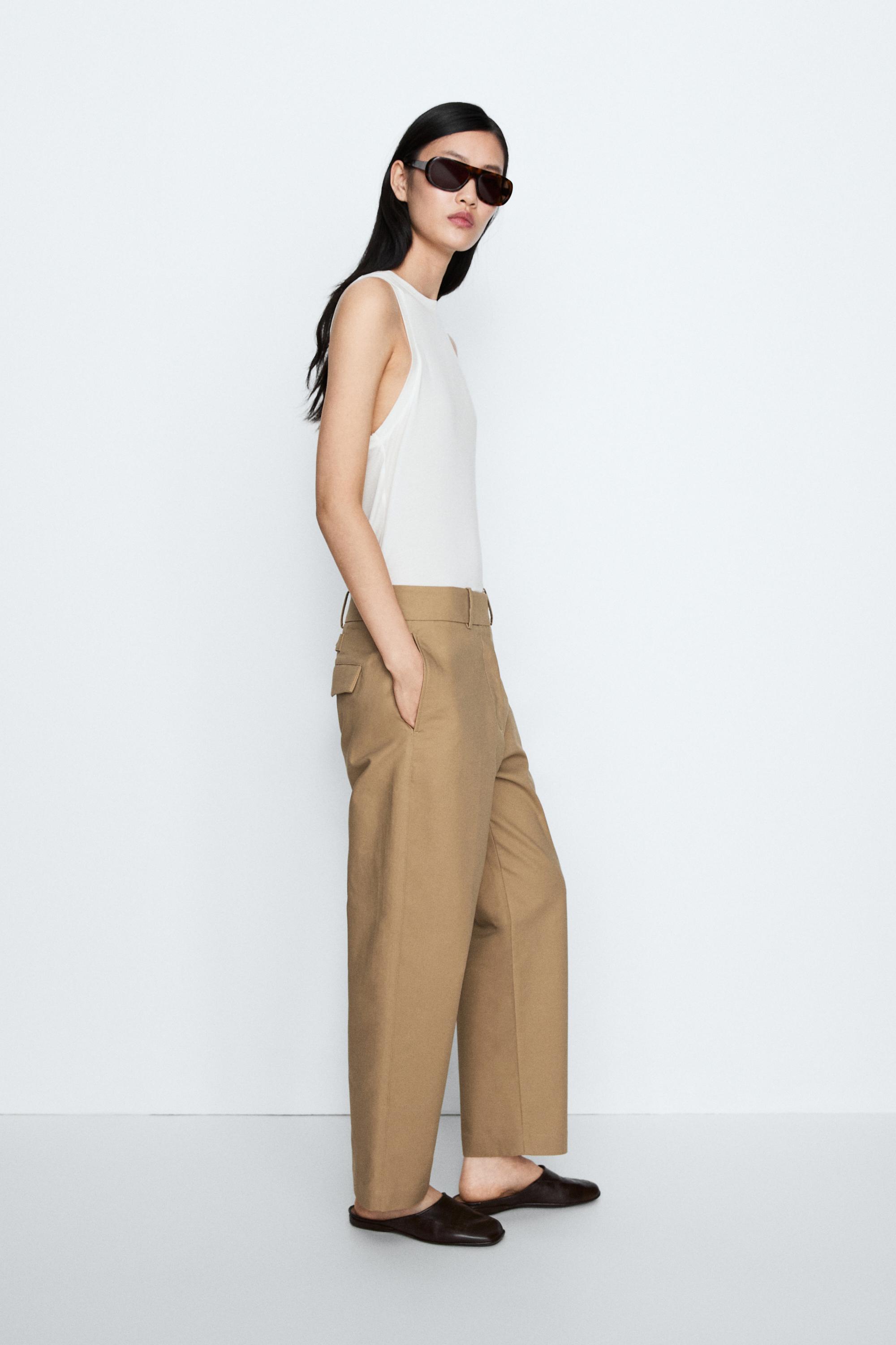 Adjustable tab trousers - STUDIO — Dark mink