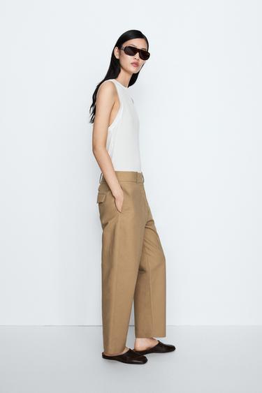 Adjustable tab trousers - STUDIO — Dark mink 2