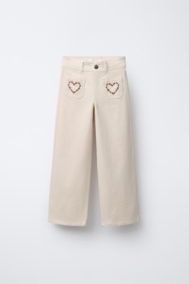 STRAIGHT VELVET TROUSERS - Ecru by Zara - Image 0