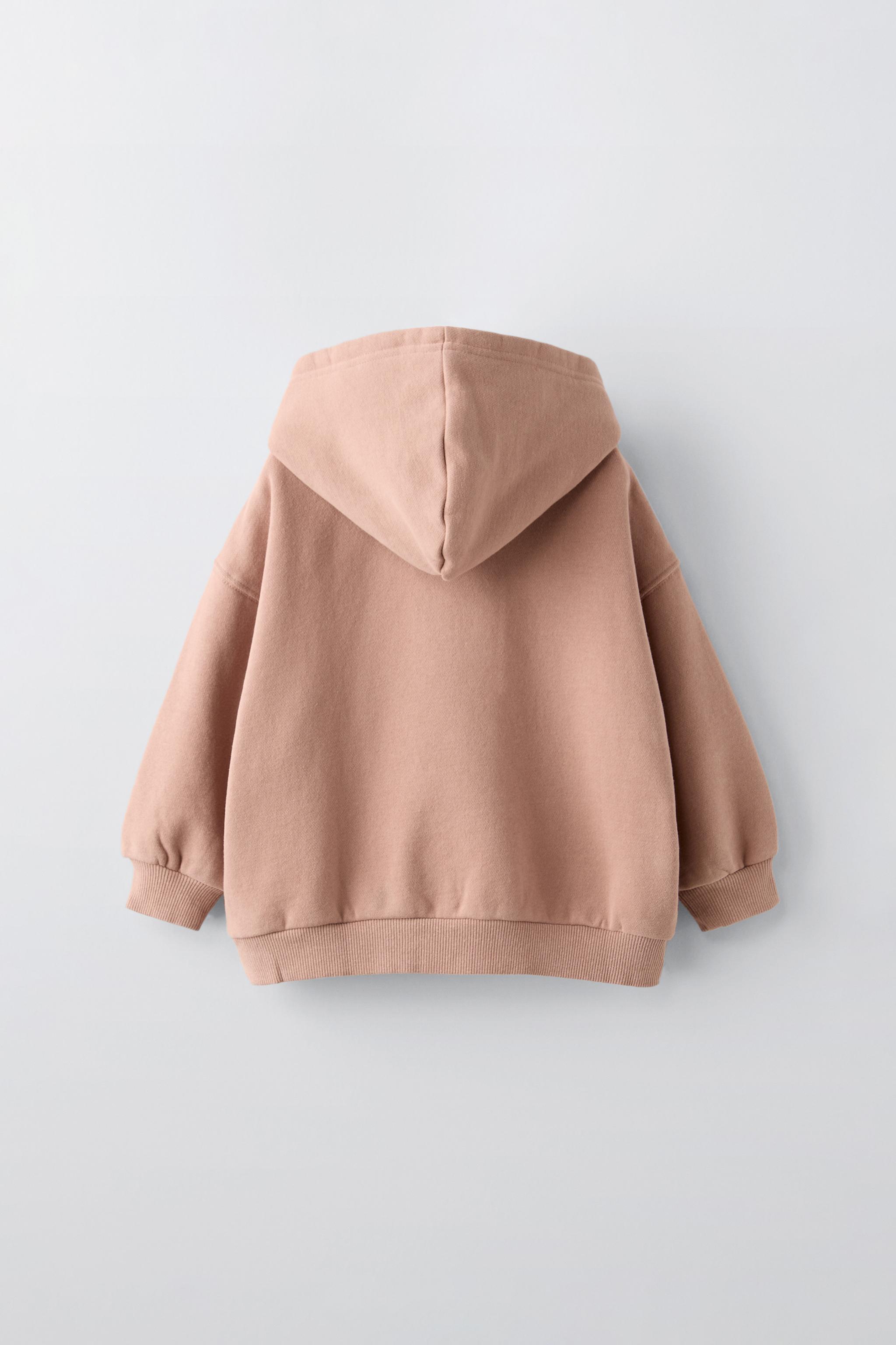 EMBROIDERED HOODED SWEATSHIRT Dusty pink ZARA United States