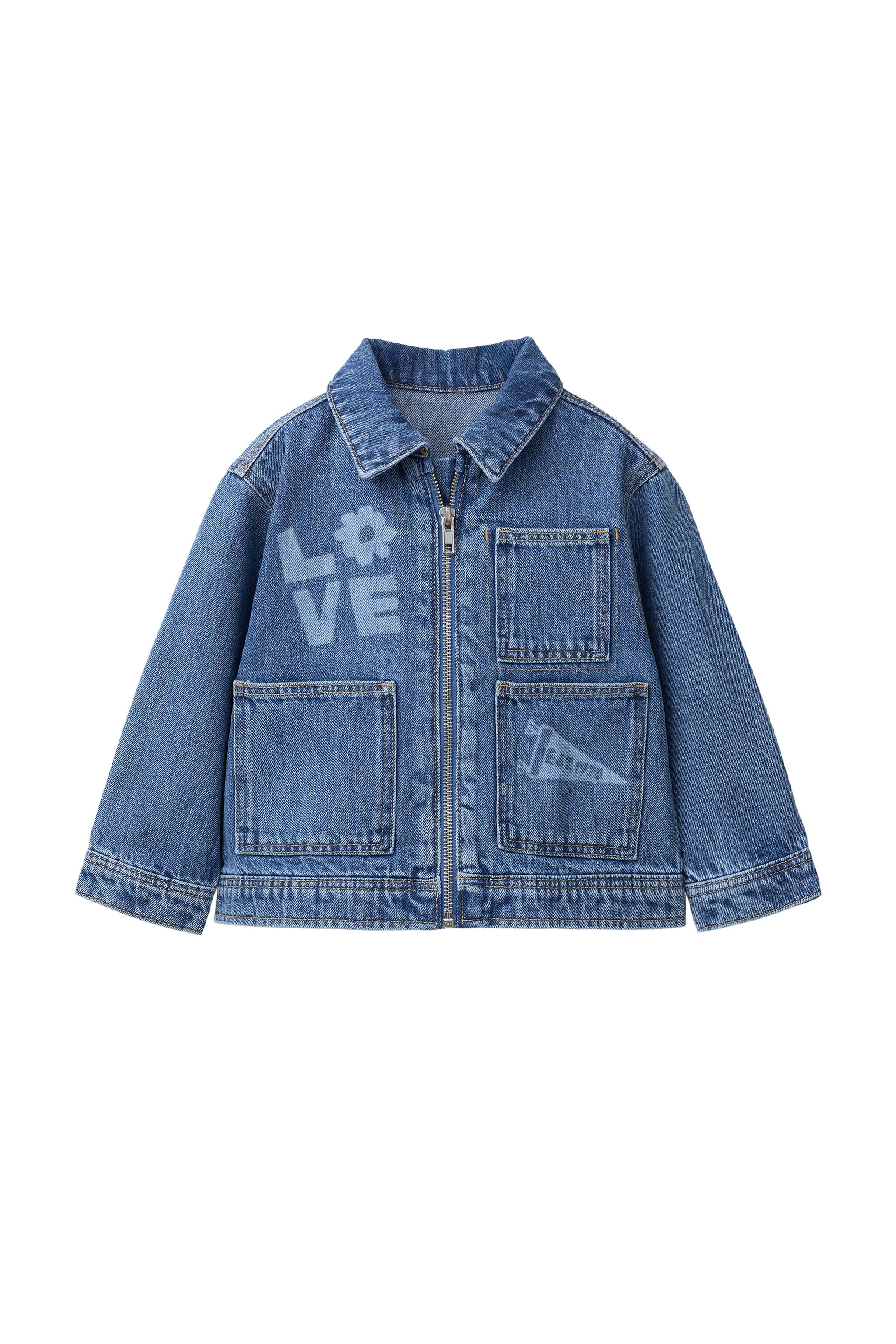 PRINTED DENIM JACKET - Mid-blue | ZARA United States