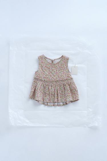 Zara TIMELESS - FLORAL PRINT BLOUSE - Apricot