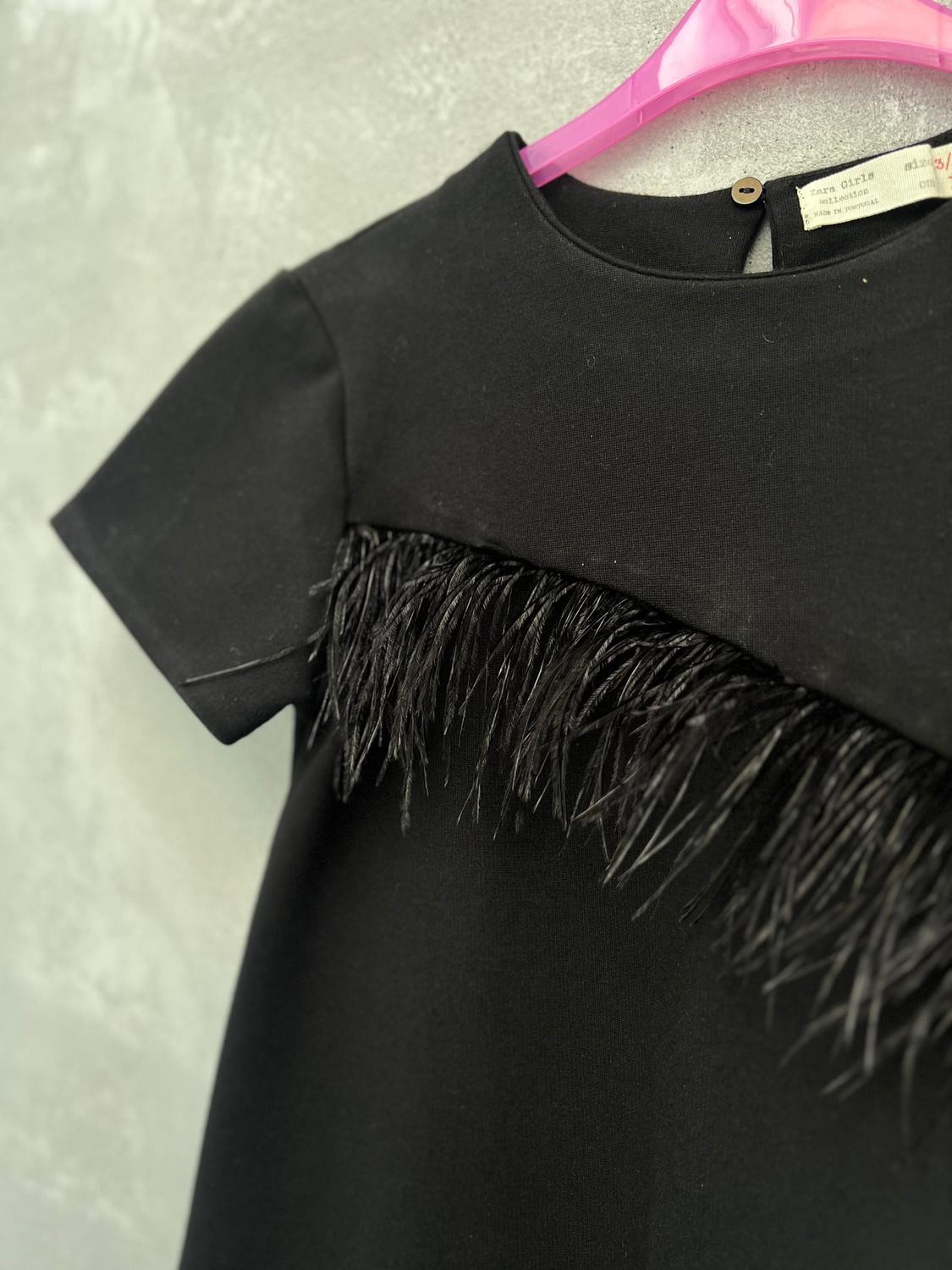 PARTY DRESS WITH FEATHER TRIM - Image 3