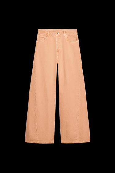 Zara ZW COLLECTION HIGH WAIST WIDE LEG JEANS - Orange - Image 0