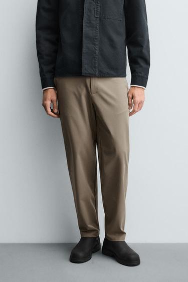 CALÇA COM ESTRUTURA COMFORT - castanho da Zara