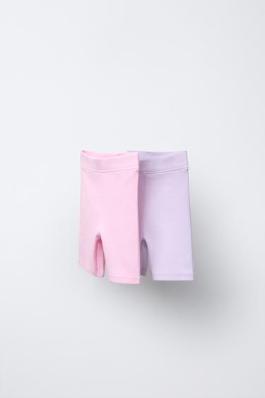 НАБОР ИЗ 2 ОДНОТОННЫХ ЛЕГИНСОВ-ВЕЛОСИПЕДОК — ЦВЕТ МАЛЬВЫ от Zara