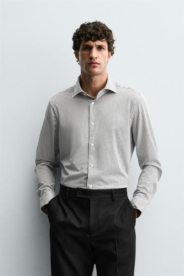 Zara REGULAR FIT SHIRT - Navy / White