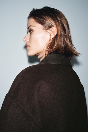 VESTE AVEC LAINE ZW COLLECTION - Marron de Zara - Image 4