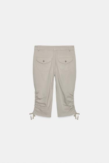 PANTALON CAPRI À PLIS - Gris clair de Zara - Image 6
