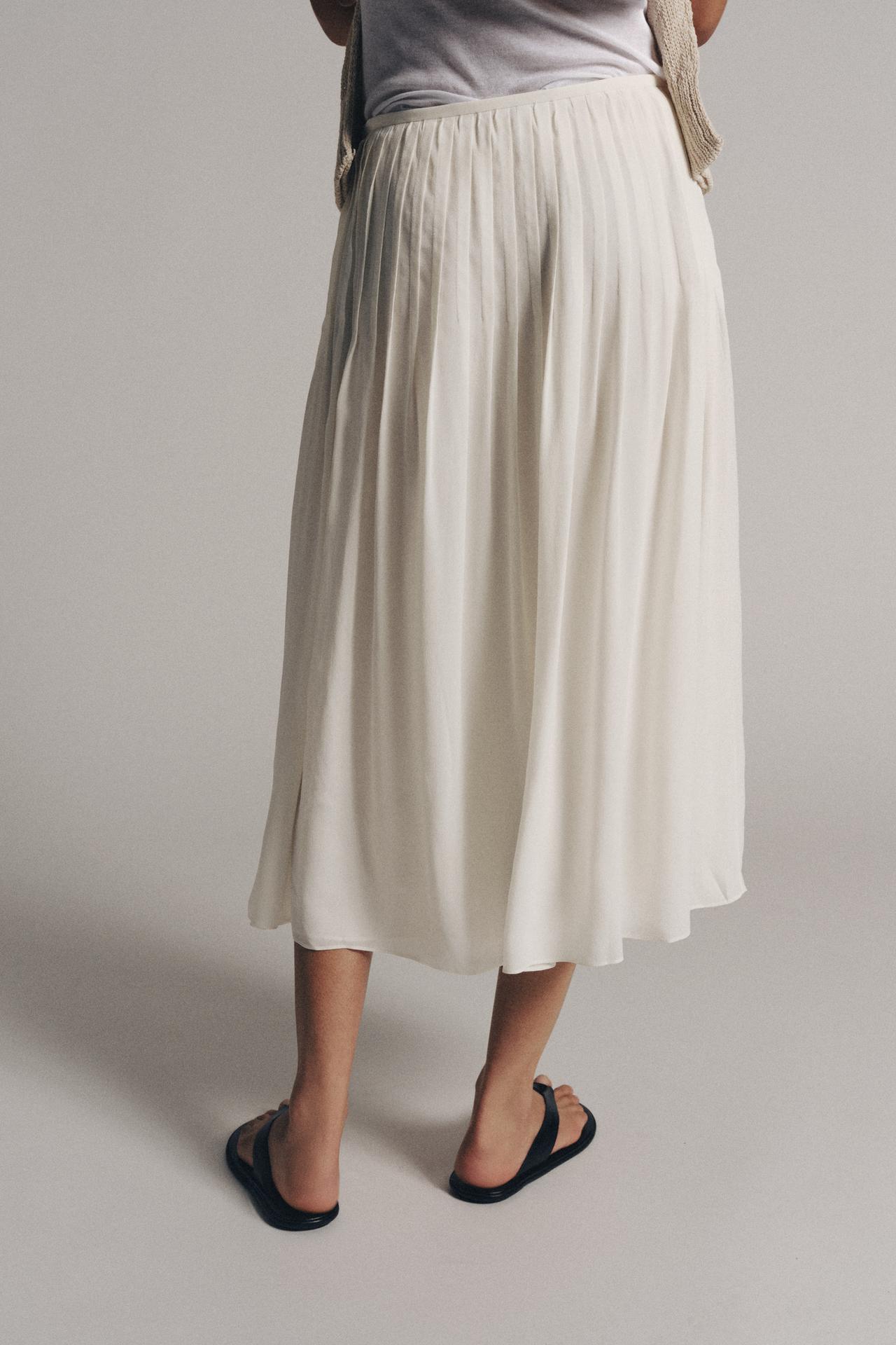 ZW COLLECTION PLEATED SKIRT — Ecru