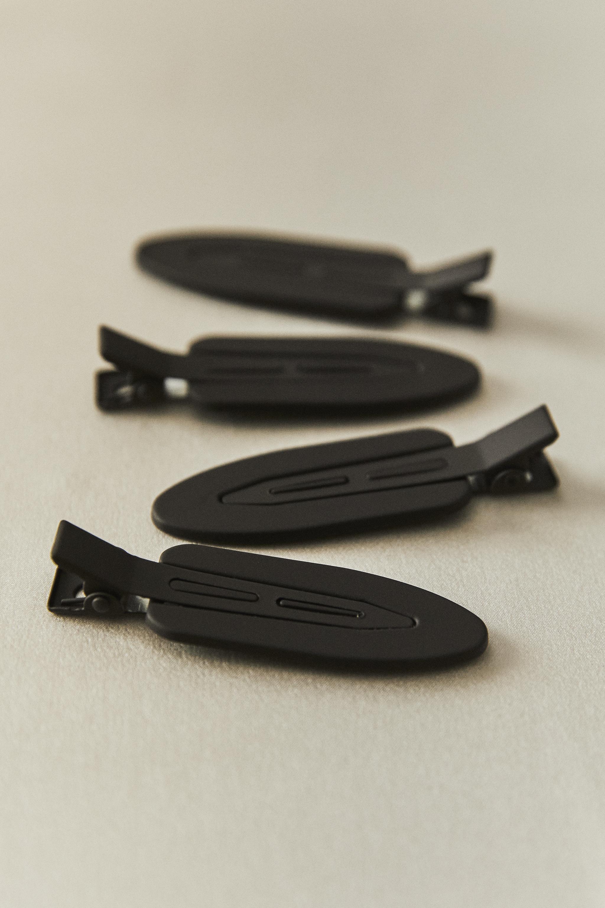 PACK OF FLAT HAIR CLIPS (PACK OF 4) — Brown