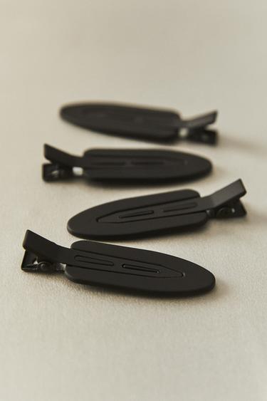 PACK OF FLAT HAIR CLIPS (PACK OF 4) - Brown by Zara
