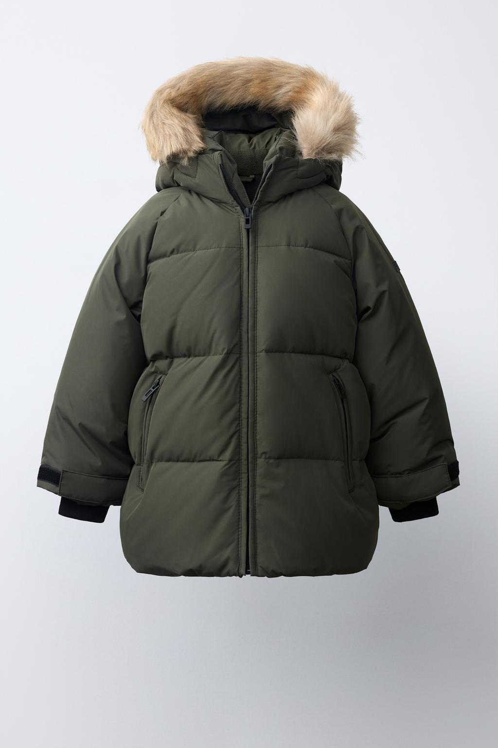 DOWN JACKET WITH FAUX FUR HOODIE 50% FEATHER AND 50% DOWN WATER-REPELLENT AND WINDPROOF