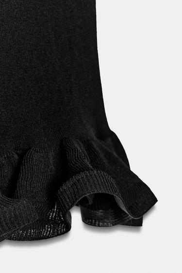 KNIT TOP WITH WAVY HEM - Black by Zara - Image 8