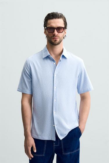 CAMISA REGULAR FIT SOFT - Azul / Blanco de Zara