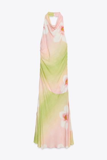 VESTIDO HALTER COM ESTAMPADO FLORAL - Multicolor da Zara