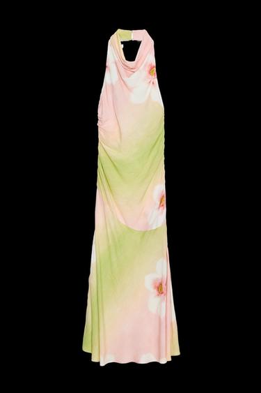 NECKHOLDER-KLEID MIT BLUMENPRINT - Bunt von Zara - Bild 0