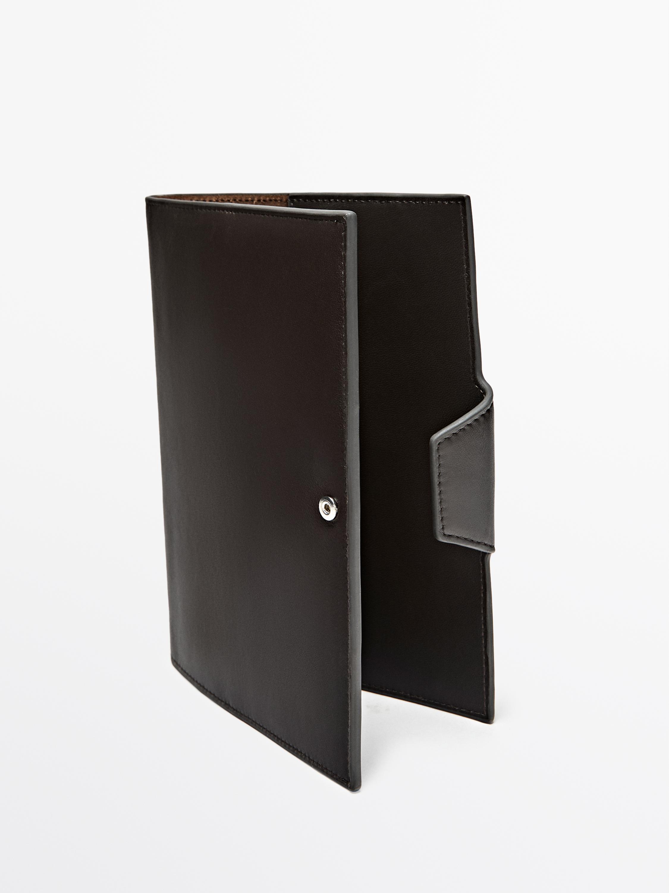 Housse pour carnet en cuir nappa