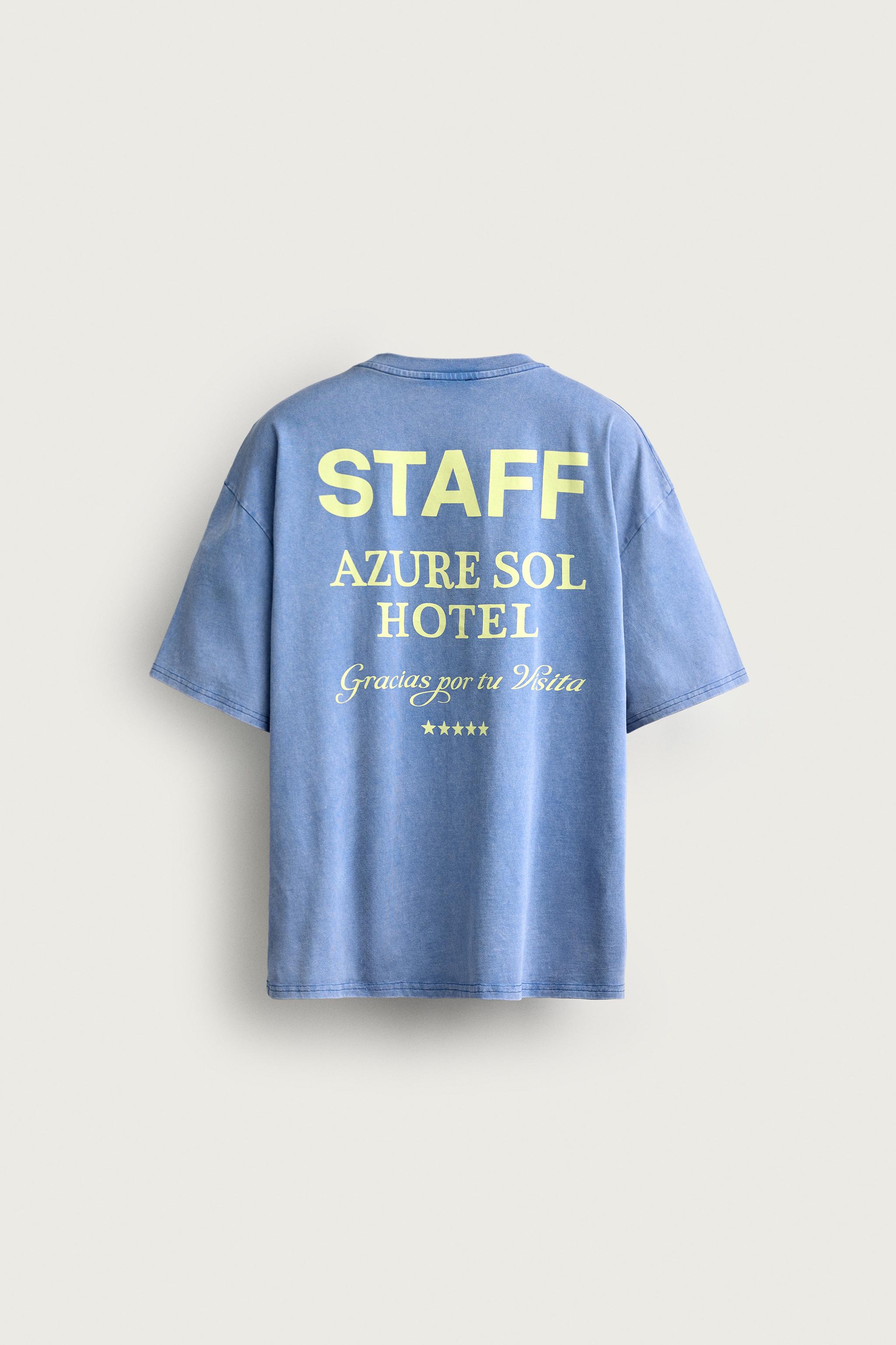 Zara RELAXED FIT KONTRAST BASKILI T-SHIRT görsel 7