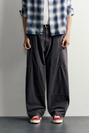Zara 休閒版工裝長褲 - 深灰色