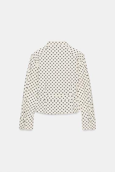 POLKA DOT SHIRT JACKET - Black / White by Zara - Image 5