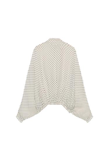 PÖTTYÖS BLÚZ ZW COLLECTION – Fehér / fekete a ZARA-tól