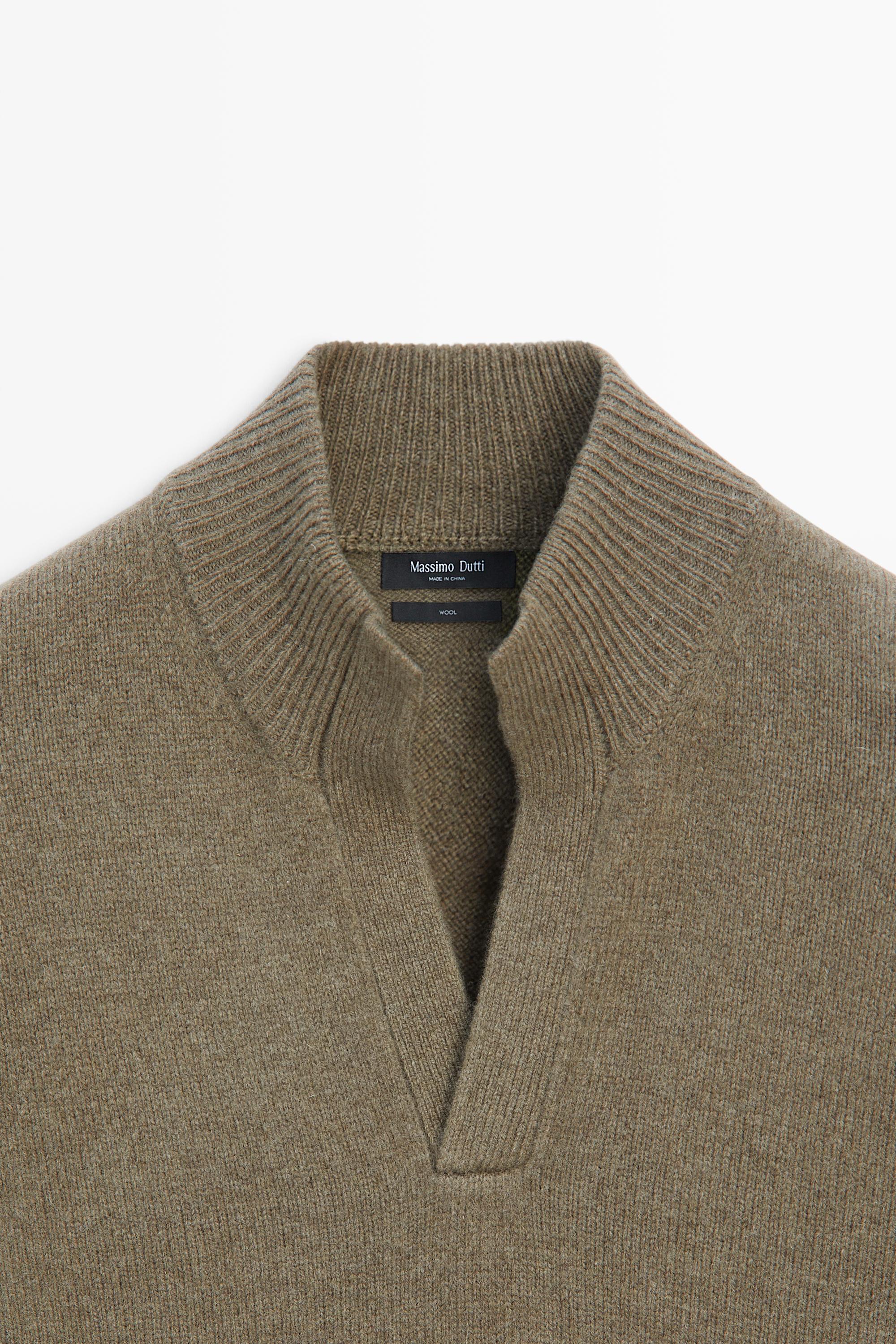 Pull en maille col cheminée 100 % laine