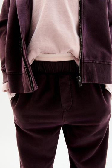 ОДНОТОННЫЕ БРЮКИ-ДЖОГГЕРЫ — ГРАНАТОВЫЙ от Zara