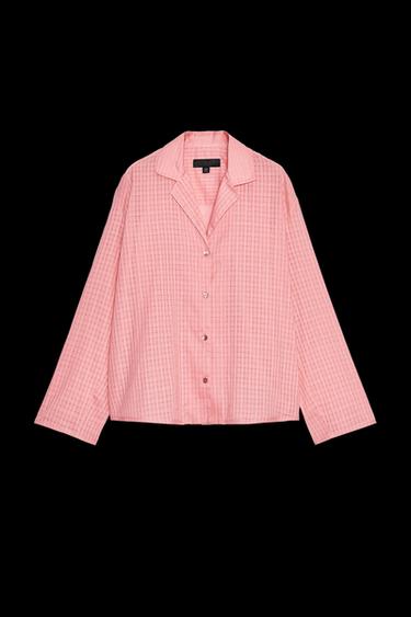 CAMISA PIJAMERA CUADROS ZW COLLECTION - Rosa de Zara