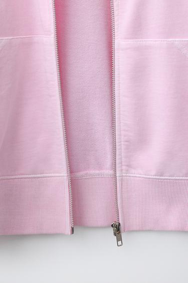 PLUSH HOODIE WITH ZIP - Pink by Zara