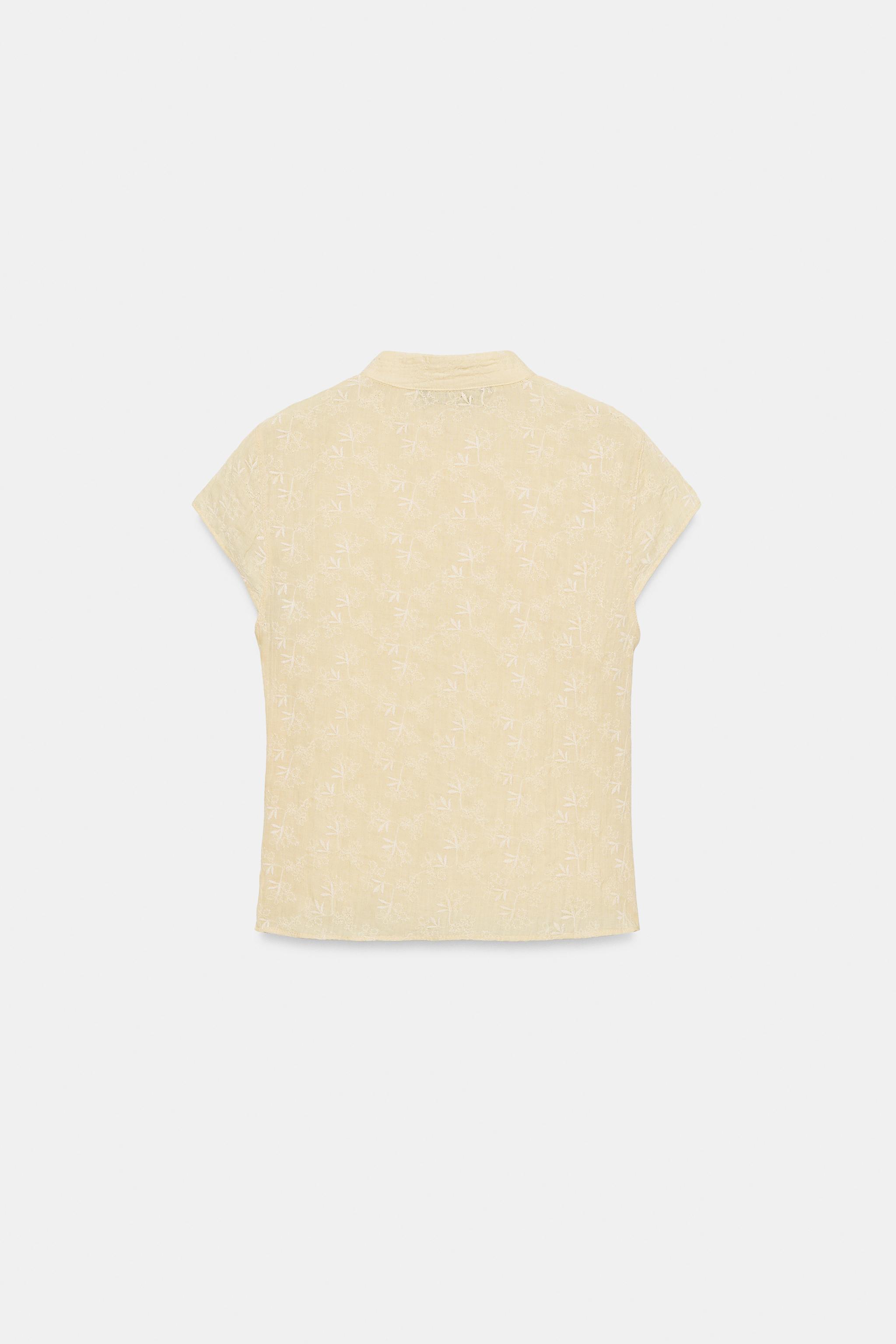 EMBROIDERED MANDARIN COLLAR SHIRT