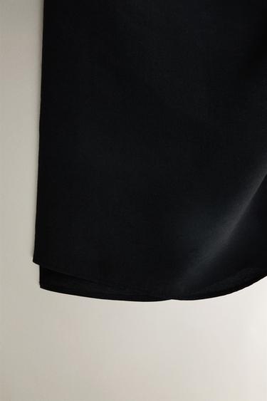 PARÉO DE PLAGE COURT LIN NŒUD - Noir de Zara - Image 3