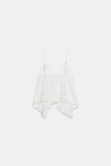 EMBROIDERED STRAPPY TOP - White by Zara - Image 3