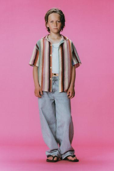 STRIPED CROCHET SHIRT - striped by Zara