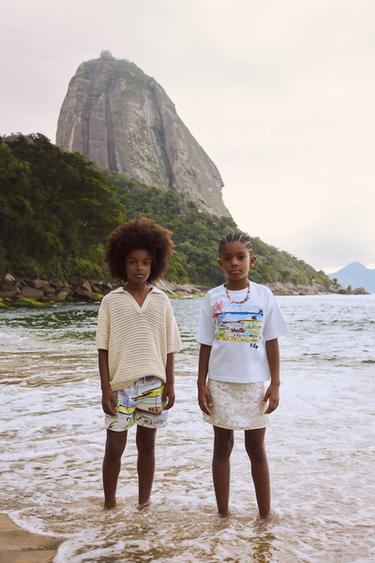 SAIA DE LANTEJOULAS - Pérola / Bege da Zara