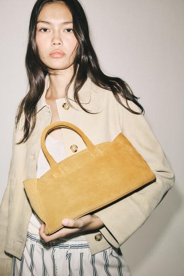 SPLIT SUEDE MINI CITY BAG - Yellow by Zara